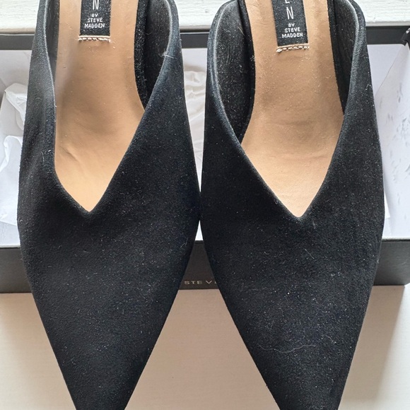 Ainsley Black Suede Pointed-Toe Low Heel Pumps - Picture 5 of 8
